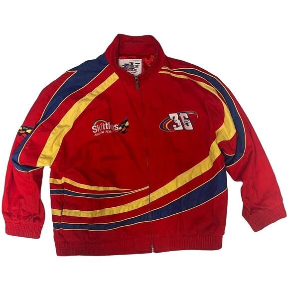 Vintage Skittles Racing Team Jacket Ernie Irvan #36 Track Gear Size XXL - Picture 2 of 16